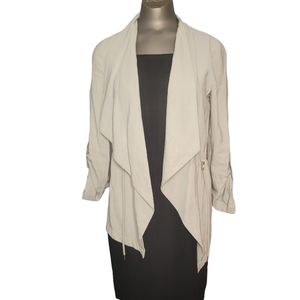 ZARA NWOT biege open drape drawstring Jacket size Small